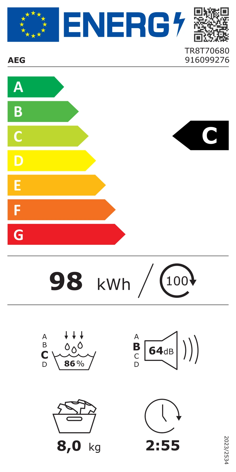 EU-Energielabel – Energieeffizienzklasse C