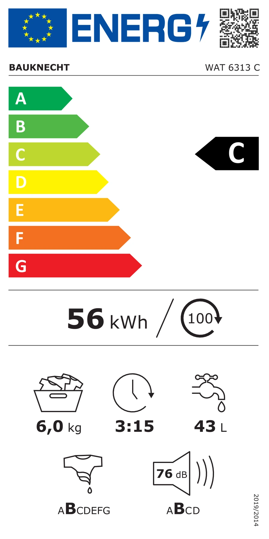 EU-Energielabel – Energieeffizienzklasse C