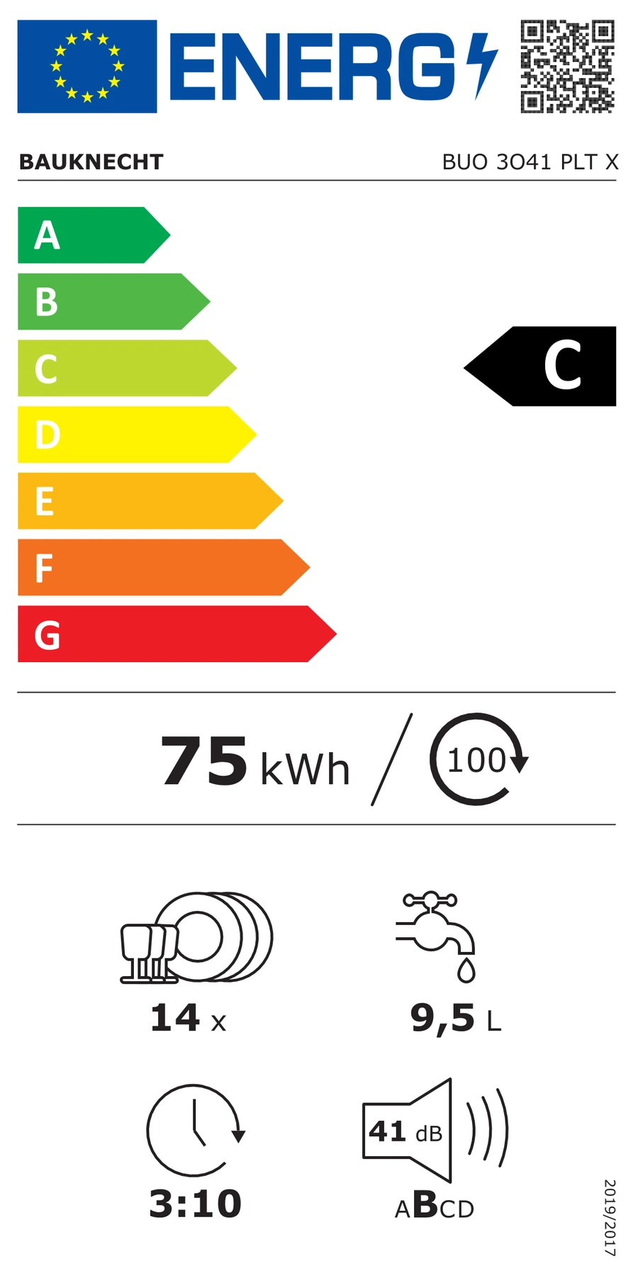 EU-Energielabel – Energieeffizienzklasse C
