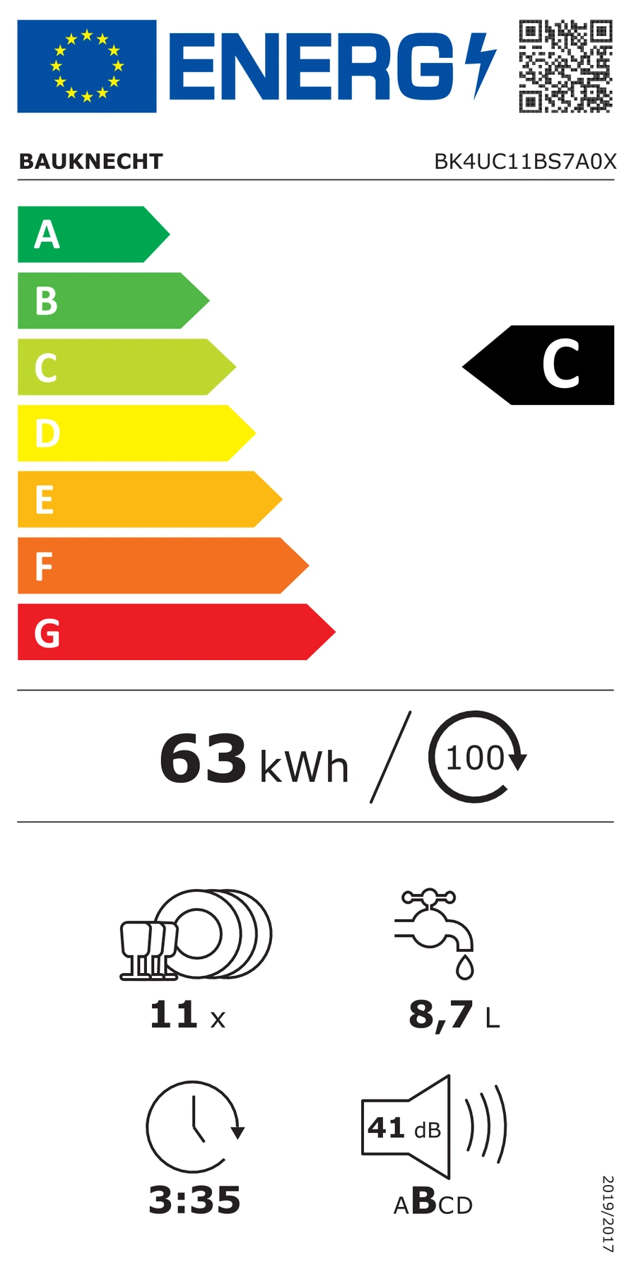 EU-Energielabel – Energieeffizienzklasse C