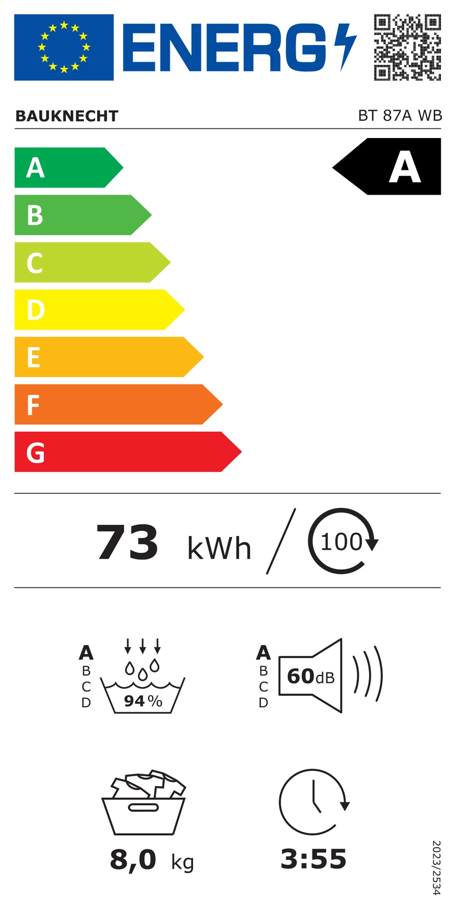 EU-Energielabel – Energieeffizienzklasse A