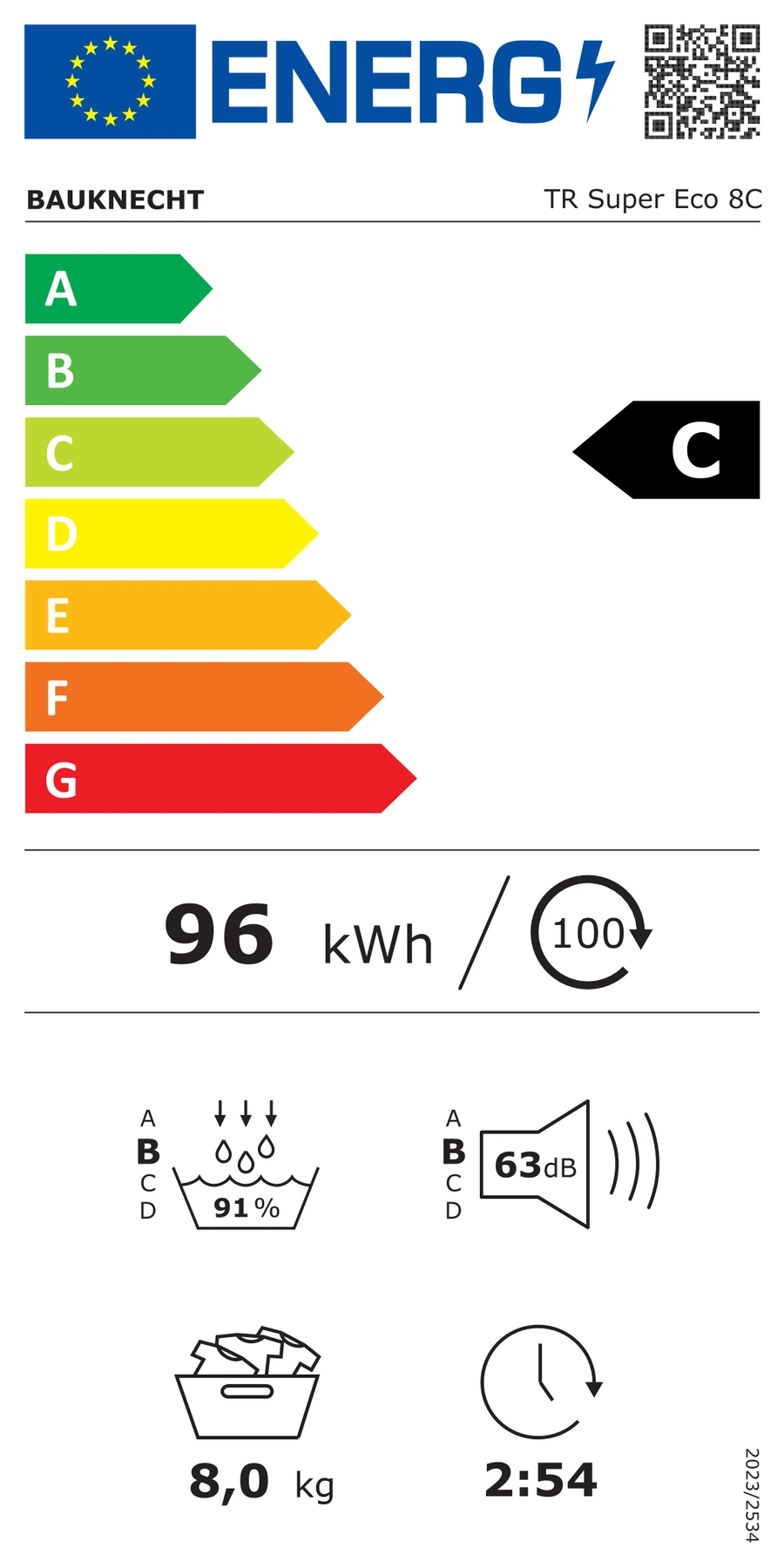 EU-Energielabel – Energieeffizienzklasse C