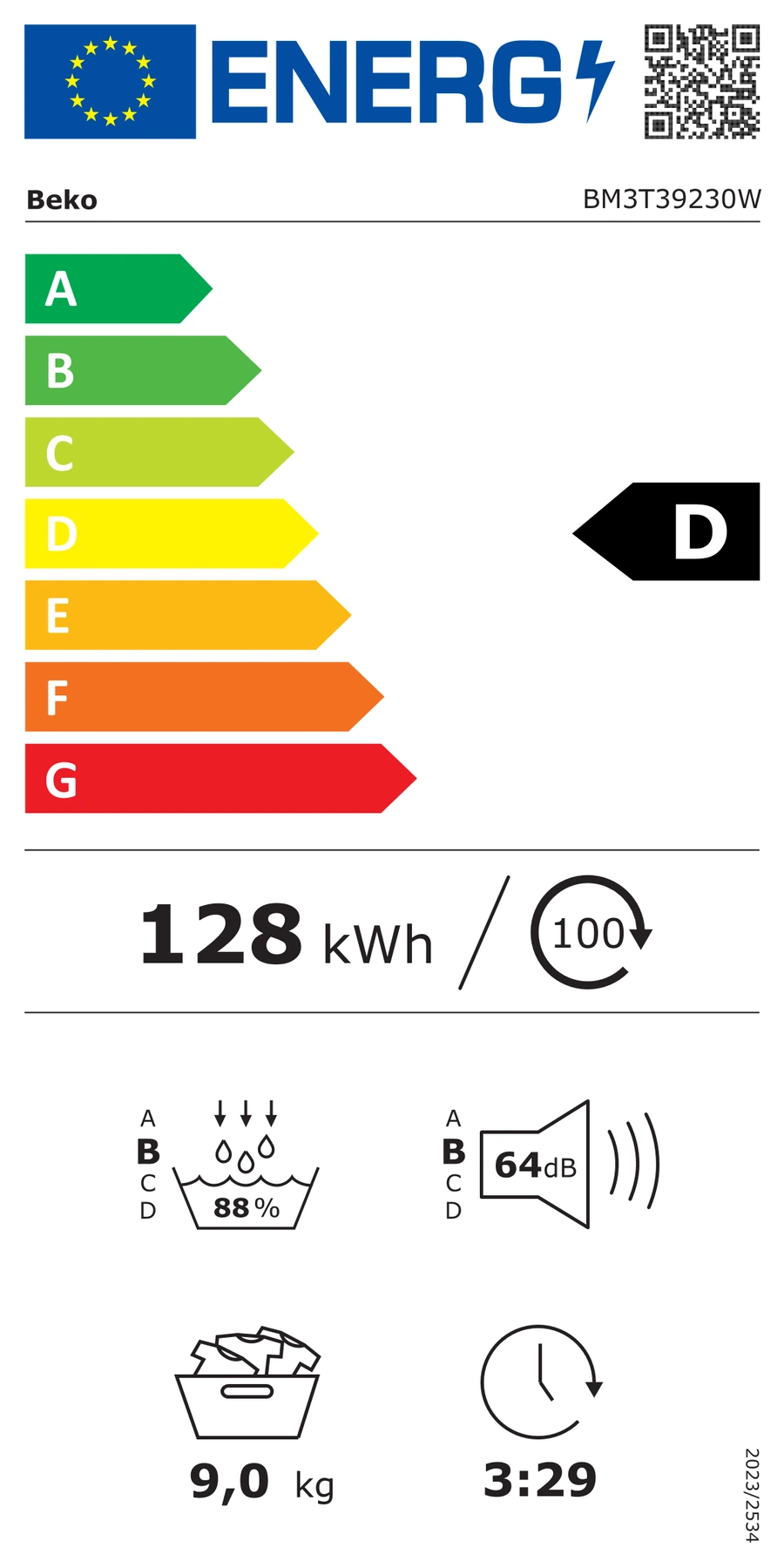 EU-Energielabel – Energieeffizienzklasse D