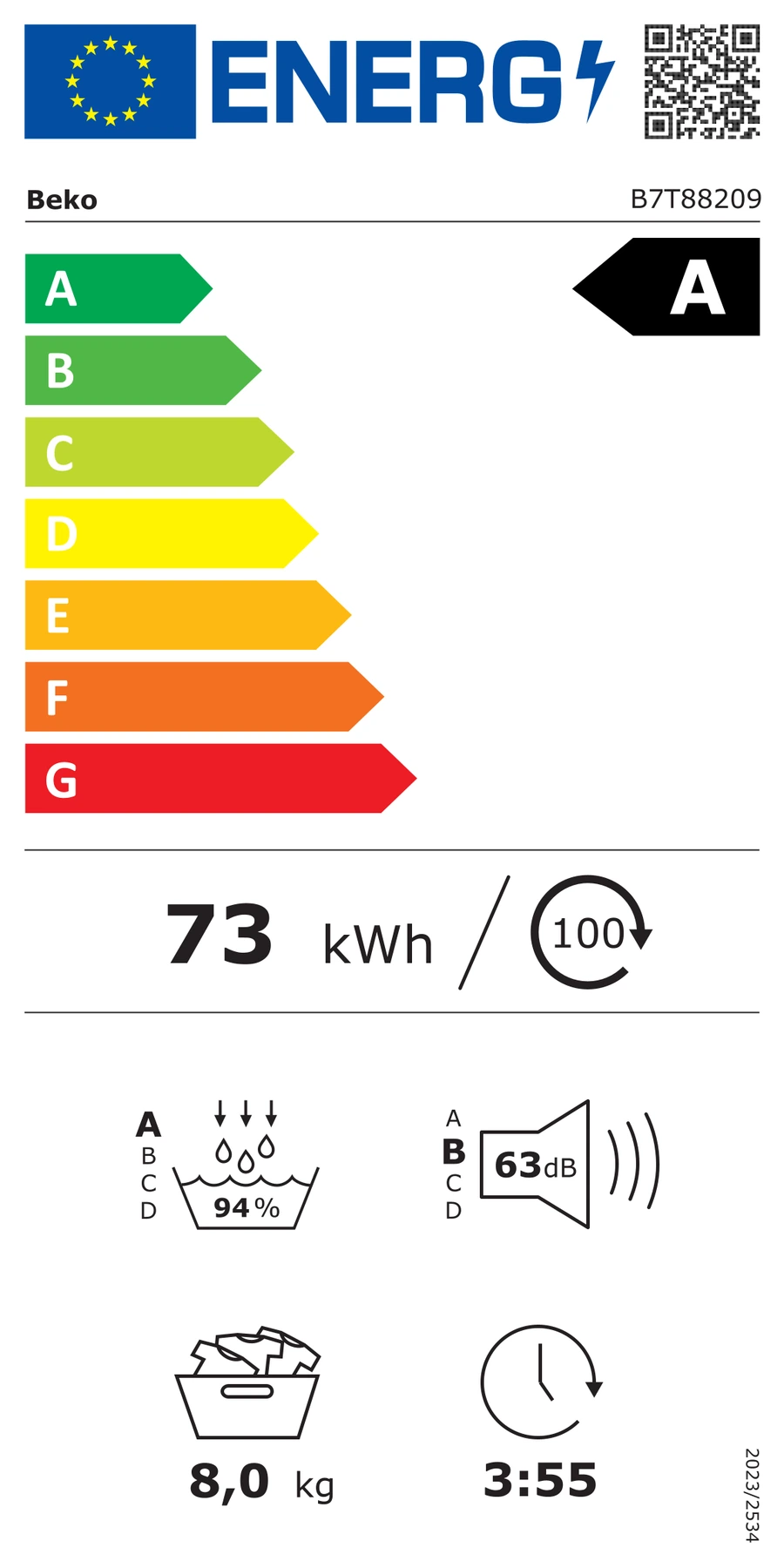 EU-Energielabel – Energieeffizienzklasse A