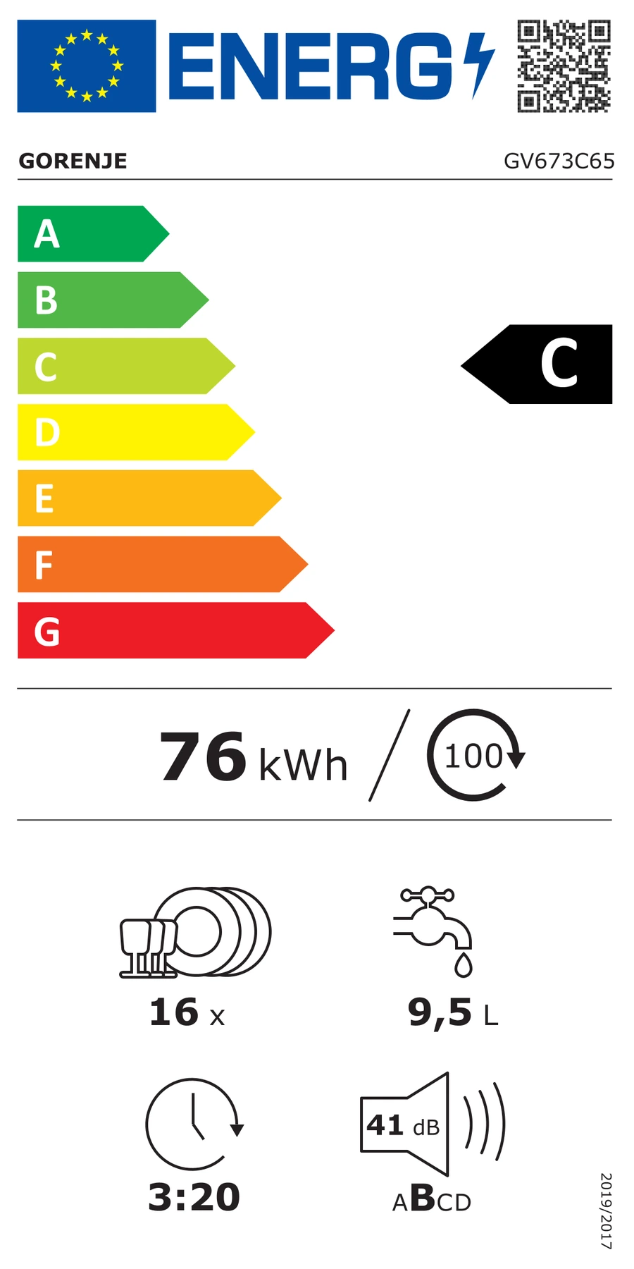 EU-Energielabel – Energieeffizienzklasse C