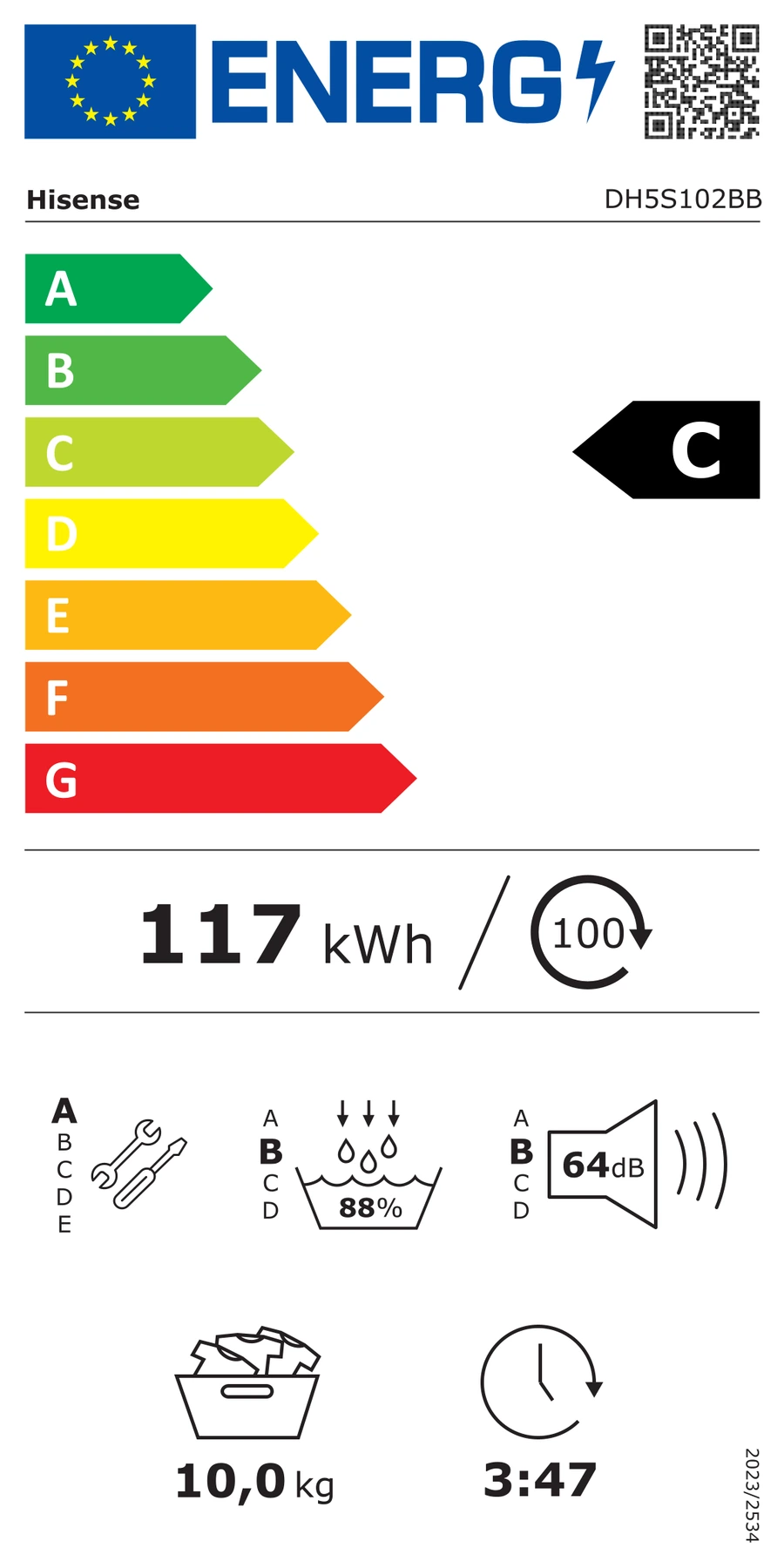 EU-Energielabel – Energieeffizienzklasse C