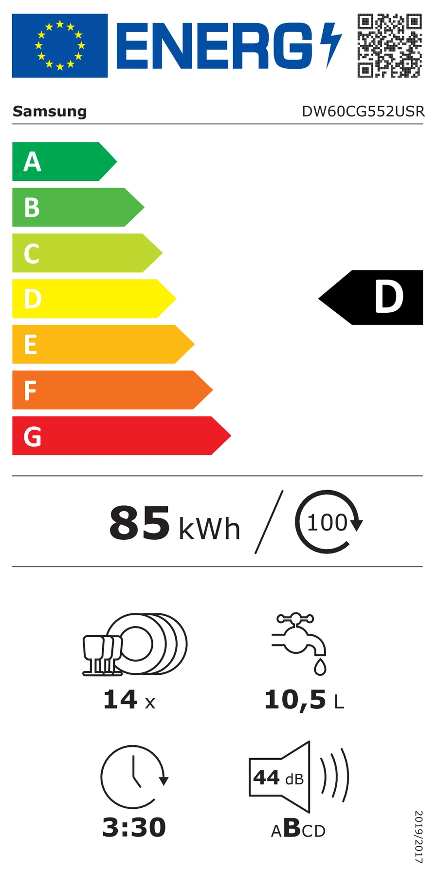 EU-Energielabel – Energieeffizienzklasse D