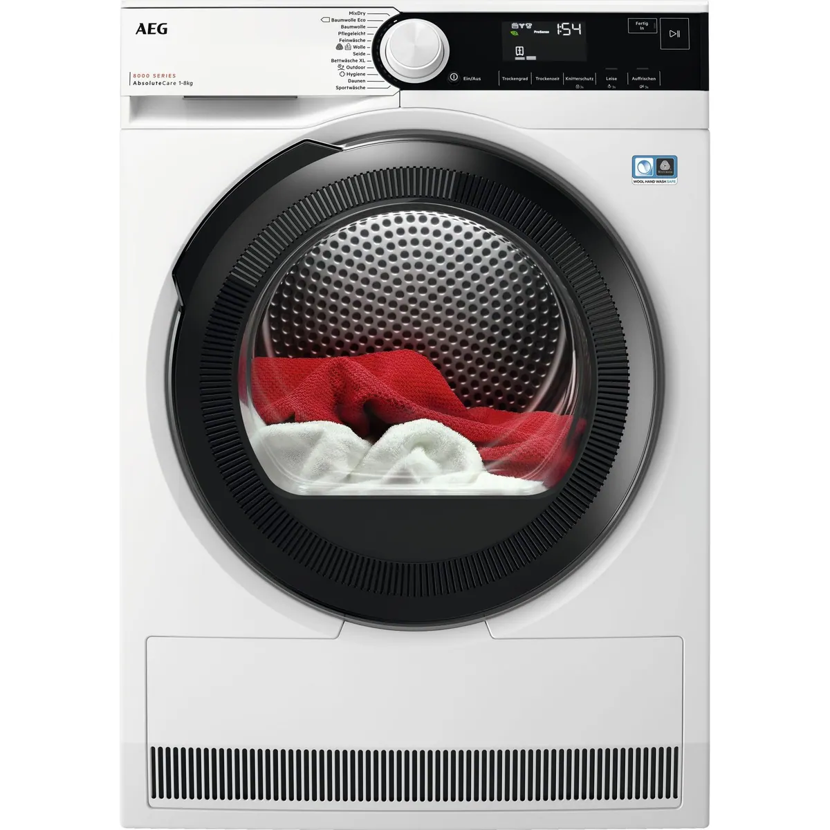 AEG Wärmepumpentrockner TR8T70680, Energieeffizienzklasse C, 8 kg Fassungsvermögen, Knitterschutz