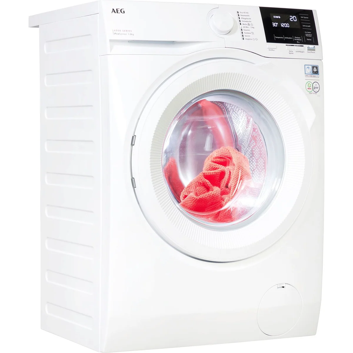 AEG LR6A668 Waschmaschine, 8 kg, 1600 U/min, Hygienisches Dampfprogramm