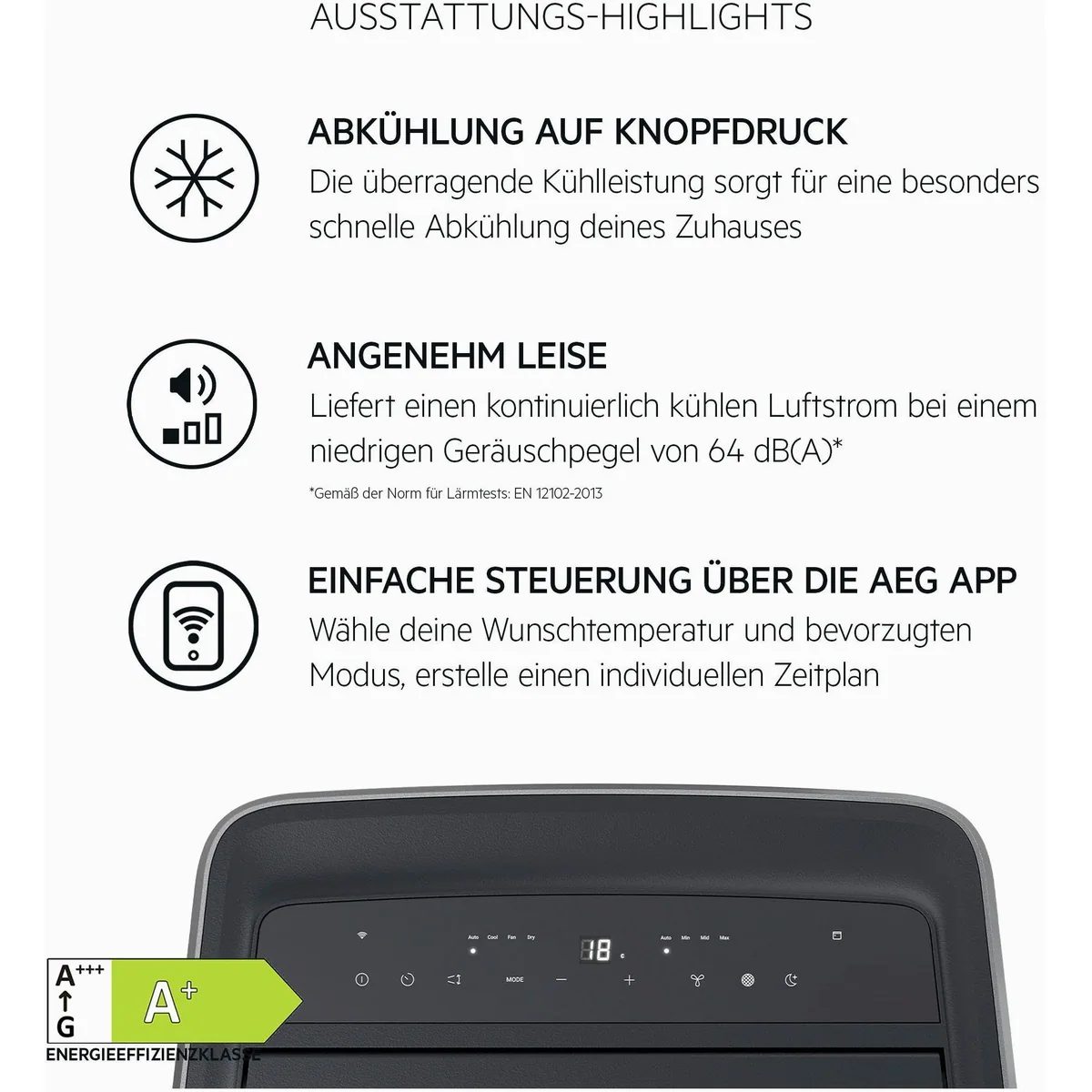 AEG AXP26U339CW Klimagerät, leistungsstark, umweltbewusst, kompakt — max. Raumgröße 40 m² 5