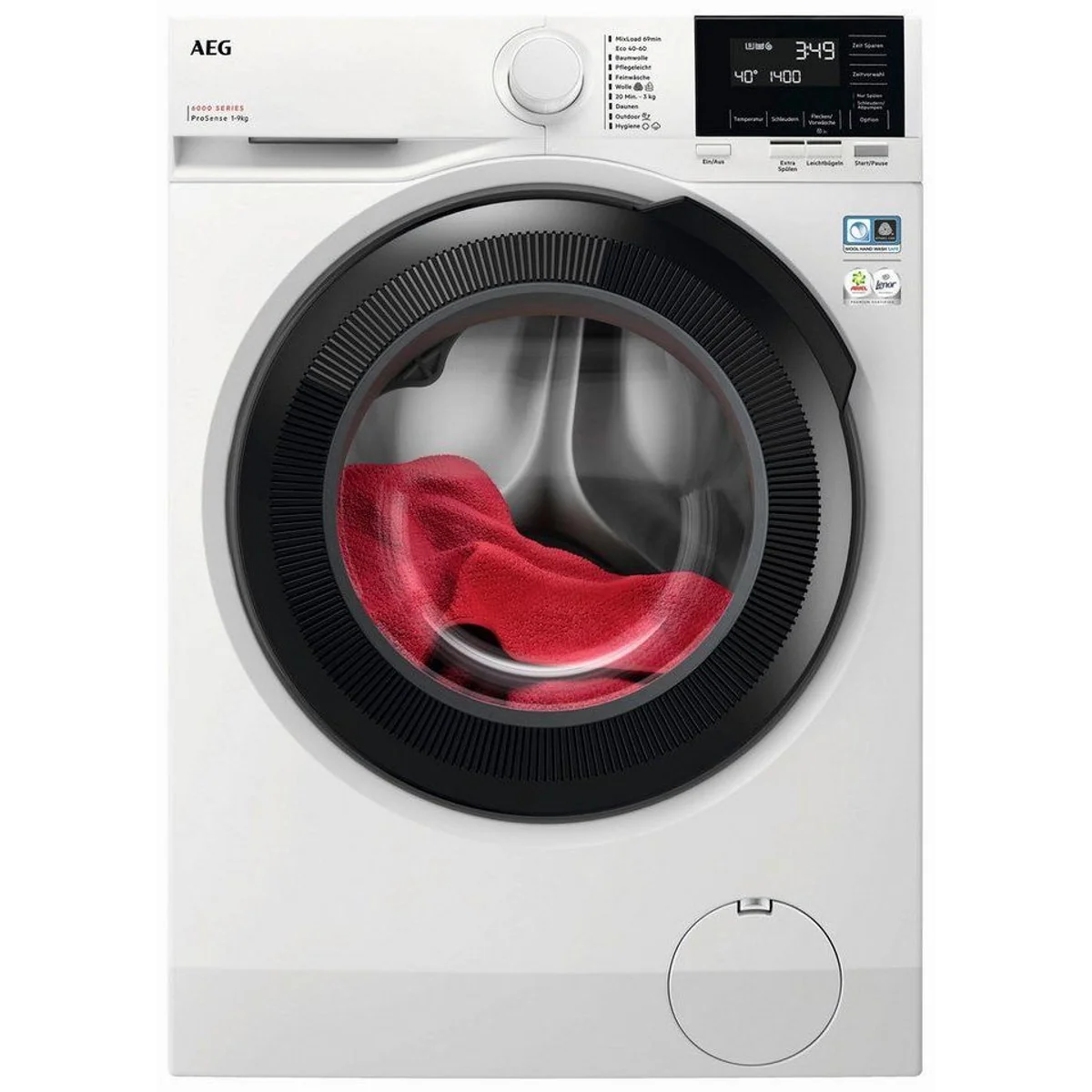 AEG LR6FA49FL Waschmaschine, 9 kg, Energieeffizienzklasse A, Hygiene-Programm mit Dampf