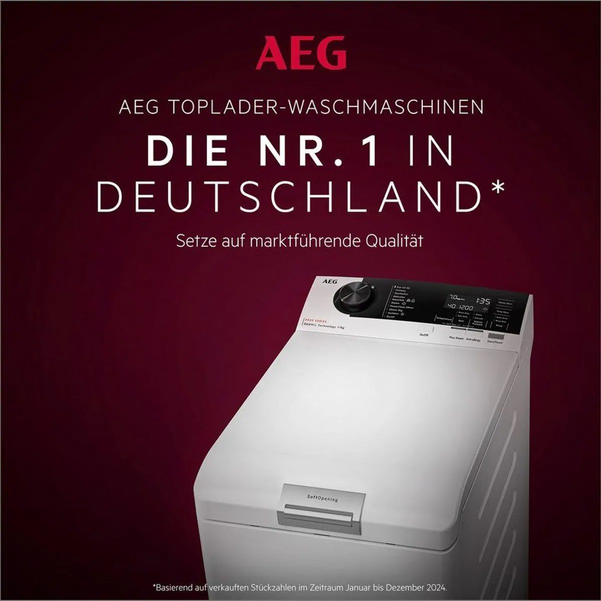 AEG LTR6A60370 Toplader-Waschmaschine, 7 kg, 1300 U/min, Anti-Allergie-Programm 3