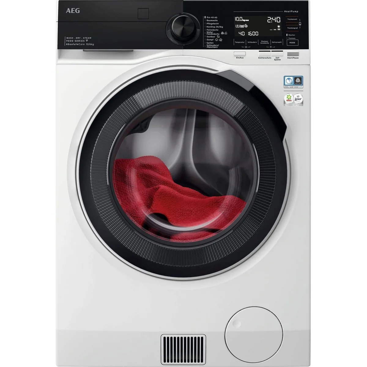 AEG Waschtrockner 9000 AbsoluteCare LWR9W81600, 10 kg, 6 kg, 1550 U/min — Effiziente Wärmepumpentechnologie, Smart-Funktionen, ProSense+