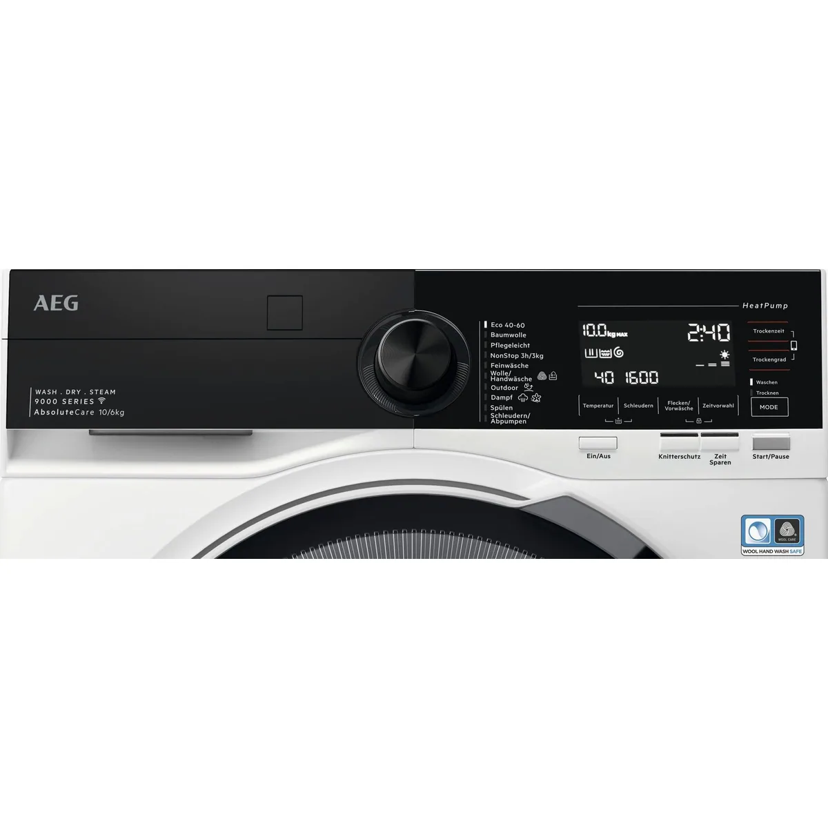 AEG Waschtrockner 9000 AbsoluteCare LWR9W81600, 10 kg, 6 kg, 1550 U/min — Effiziente Wärmepumpentechnologie, Smart-Funktionen, ProSense+ 2