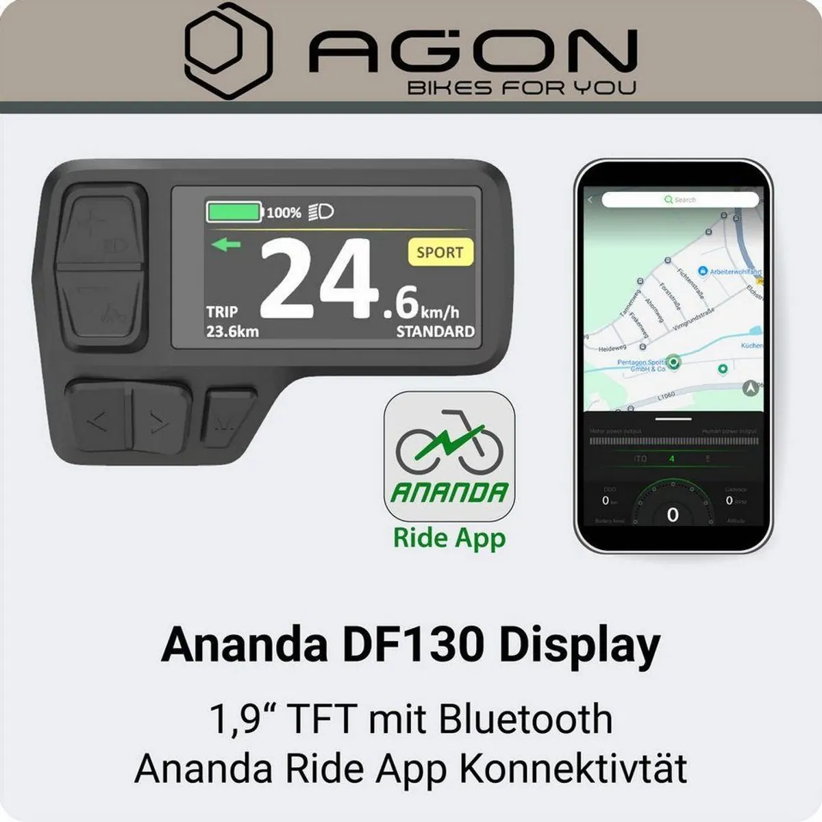 Agon E-Bike Mountainbike Alpha, 10 Gang Shimano Deore, 540 Wh Akku, Heckmotor 4