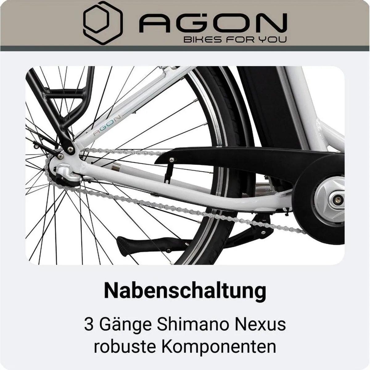 Agon E-Bike Cityrad Aurora, 3-Gang Nabenschaltung, 536 Wh Akku — Komfort, Effizienz, Design 5