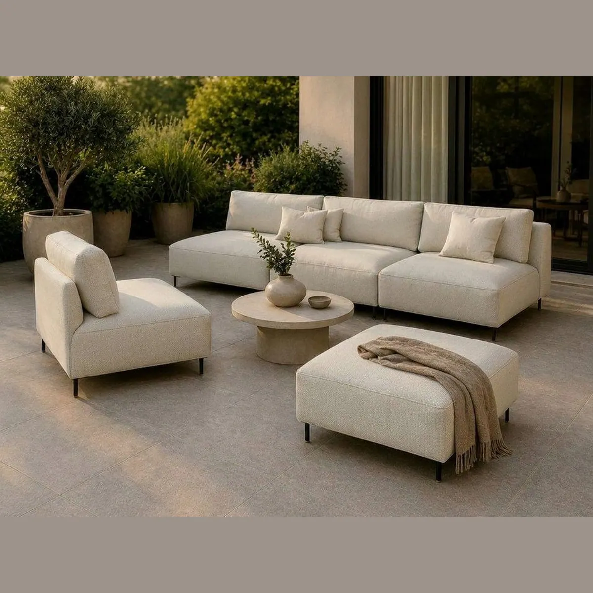 A&J MöbelLand Gartenlounge-Set SUN, modernes Design, hoher Komfort, modulare Bauweise