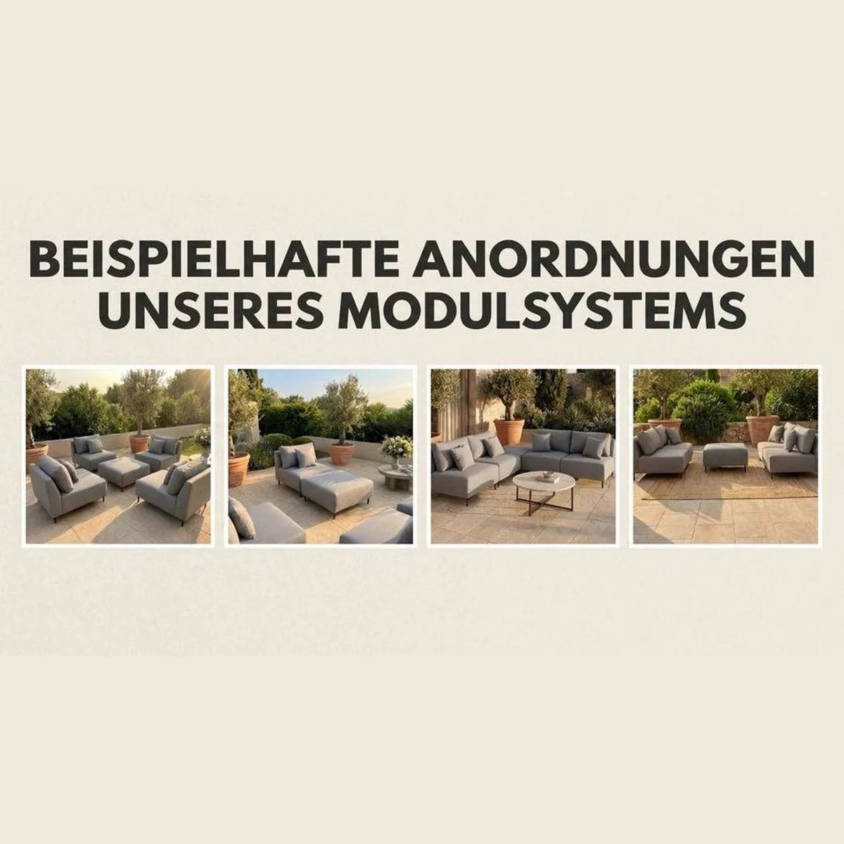 A&J MöbelLand Gartenlounge-Set SUN, modernes Design, hoher Komfort, modulare Bauweise 3