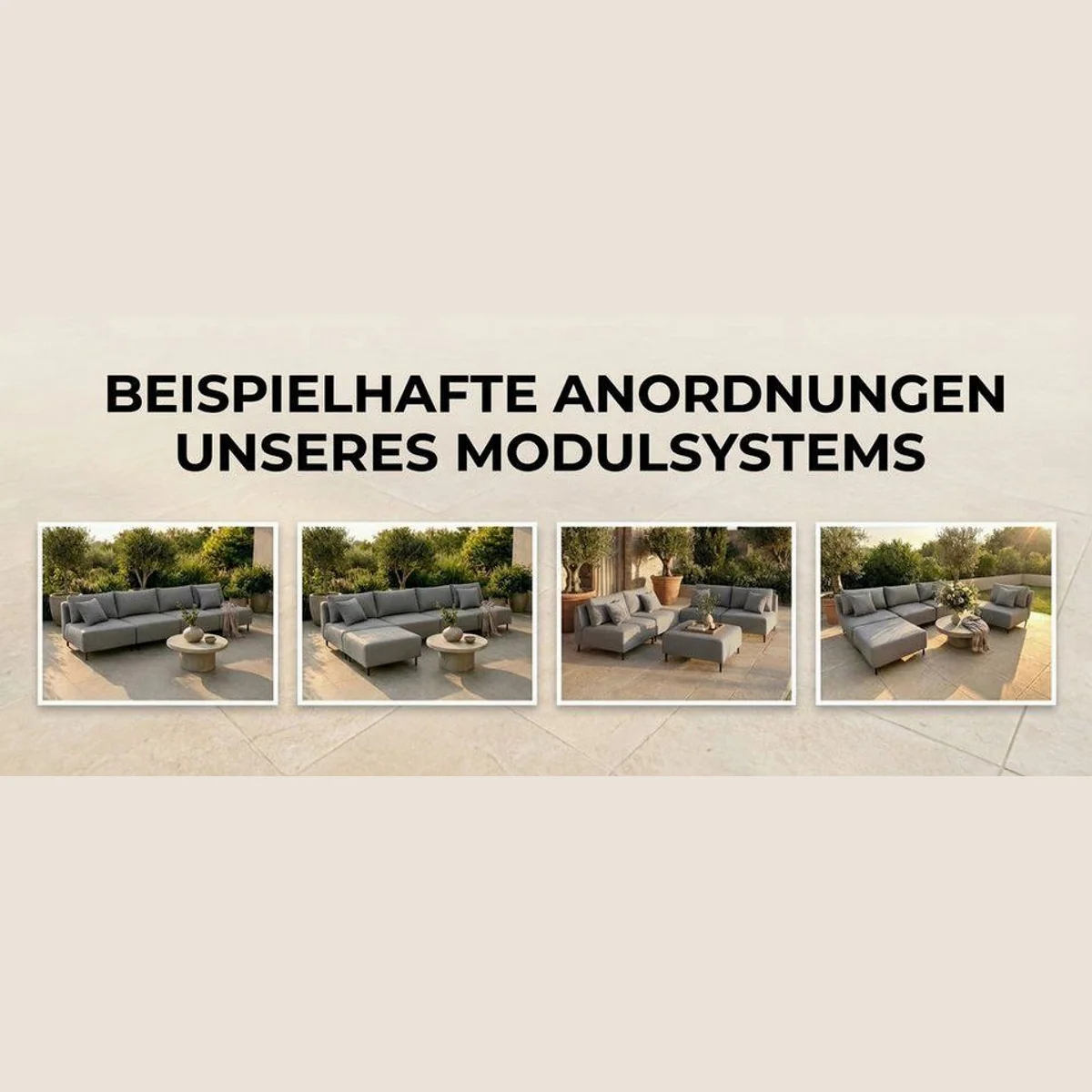 A&J MöbelLand Gartenlounge-Set SUN, modernes Design, hoher Komfort, modulare Bauweise 4