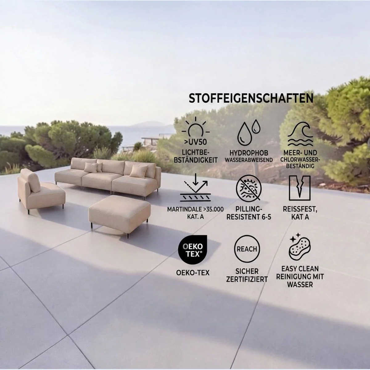 A&J MöbelLand Gartenlounge-Set SUN, modernes Design, hoher Komfort, modulare Bauweise 5