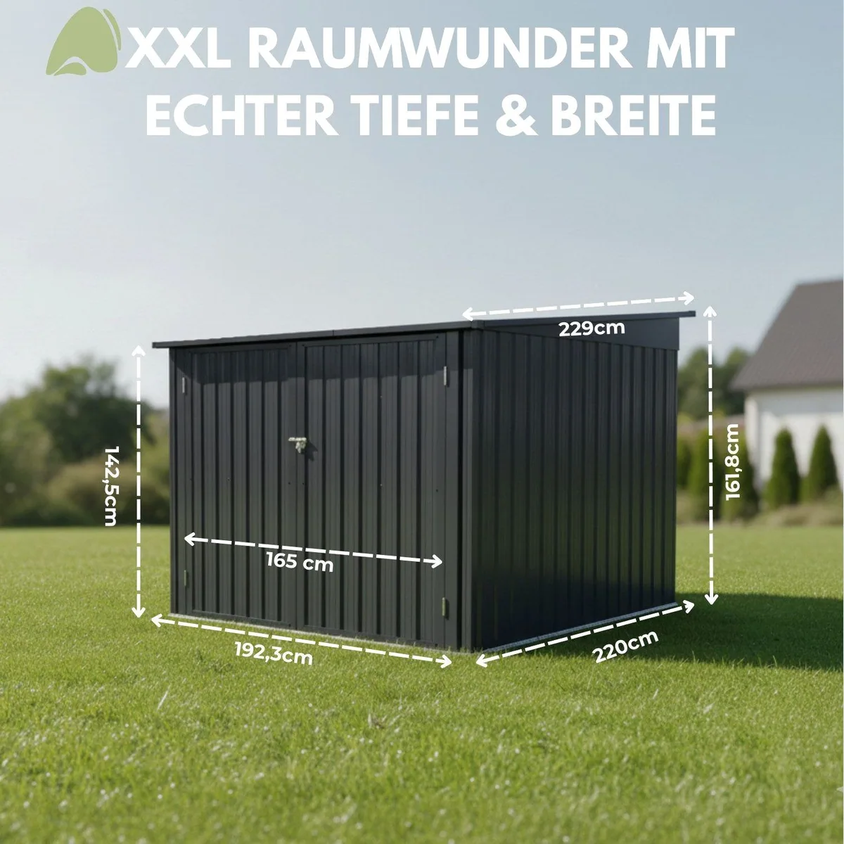 Albatros International Gerätehaus Premium Fahrradgarage, robust, abschließbar, wetterfest — BxT: 203x229 cm 2