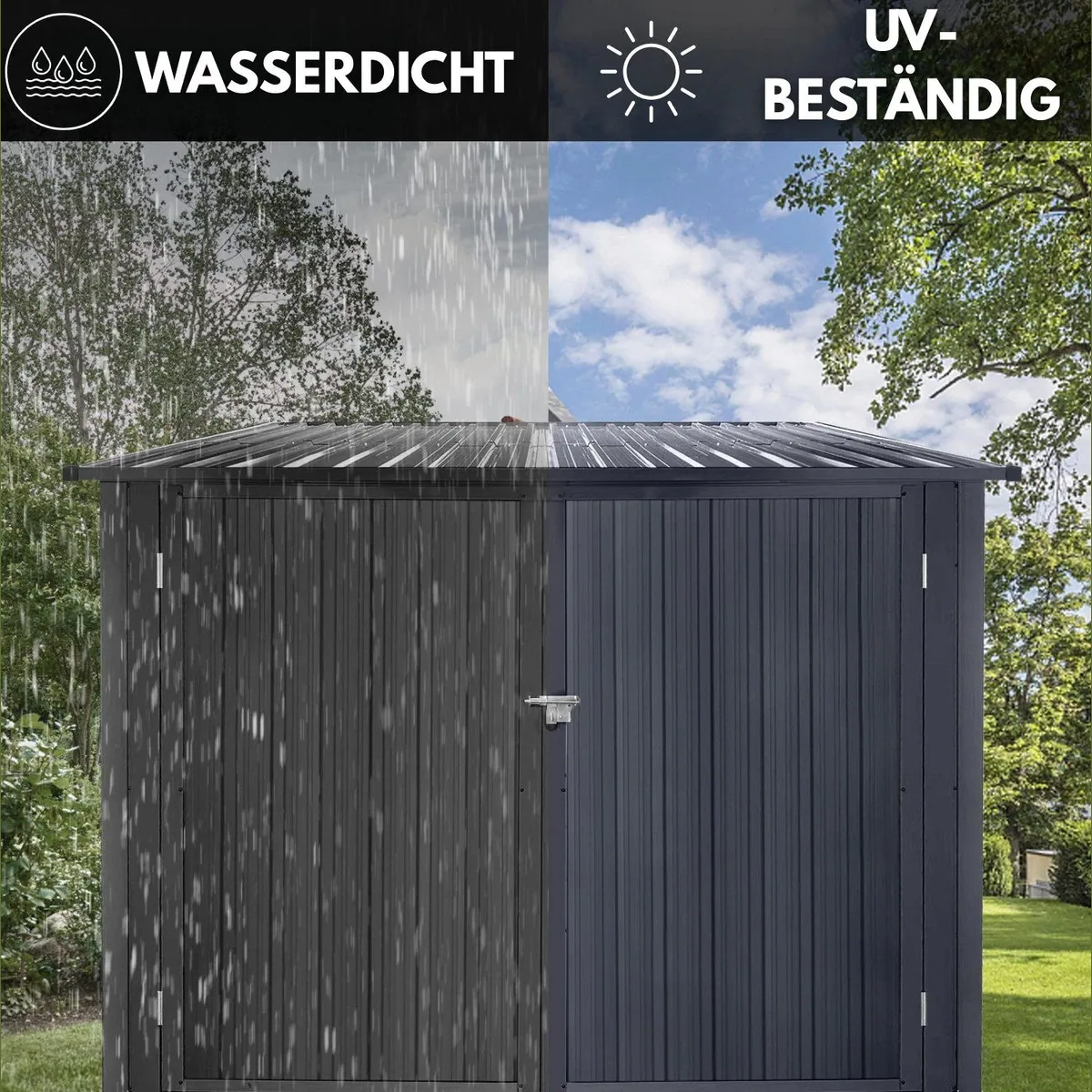 Albatros International Gerätehaus Premium Fahrradgarage, robust, abschließbar, wetterfest — BxT: 203x229 cm 5