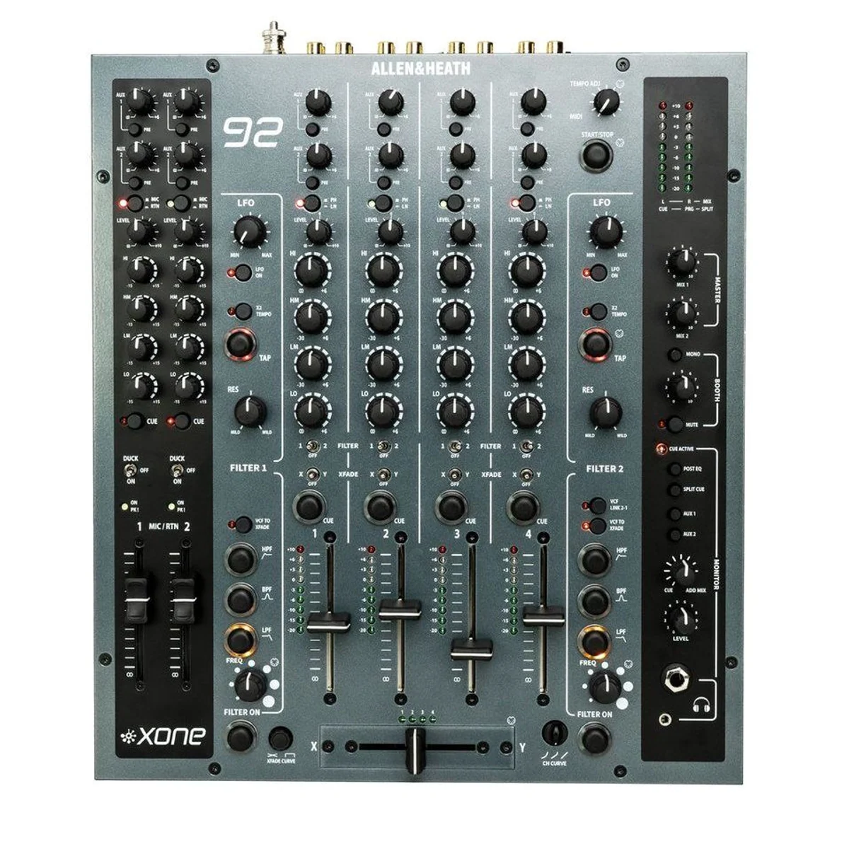Allen & Heath XONE:92 MK2, 100 % analog, präzise EQ-Regler, MIDI Sync 2