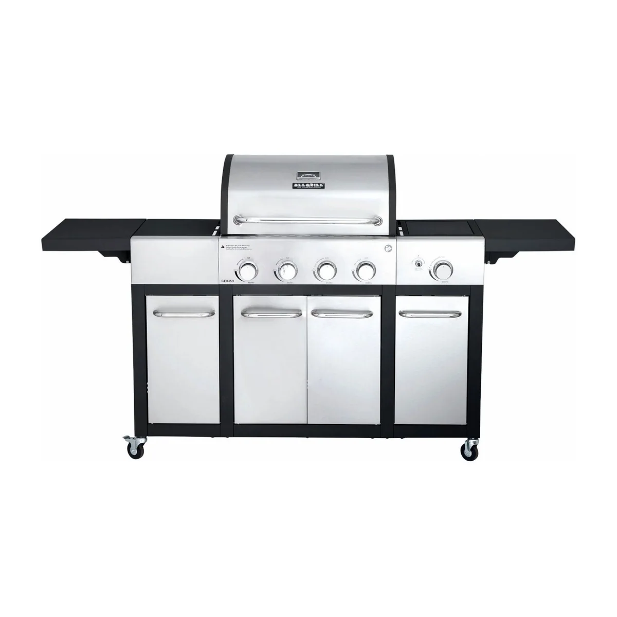 All Grill Basic-Line Major Gasgrill, 4 Brenner, integrierter Seitenkocher, pulverbeschichteter Stahl 3