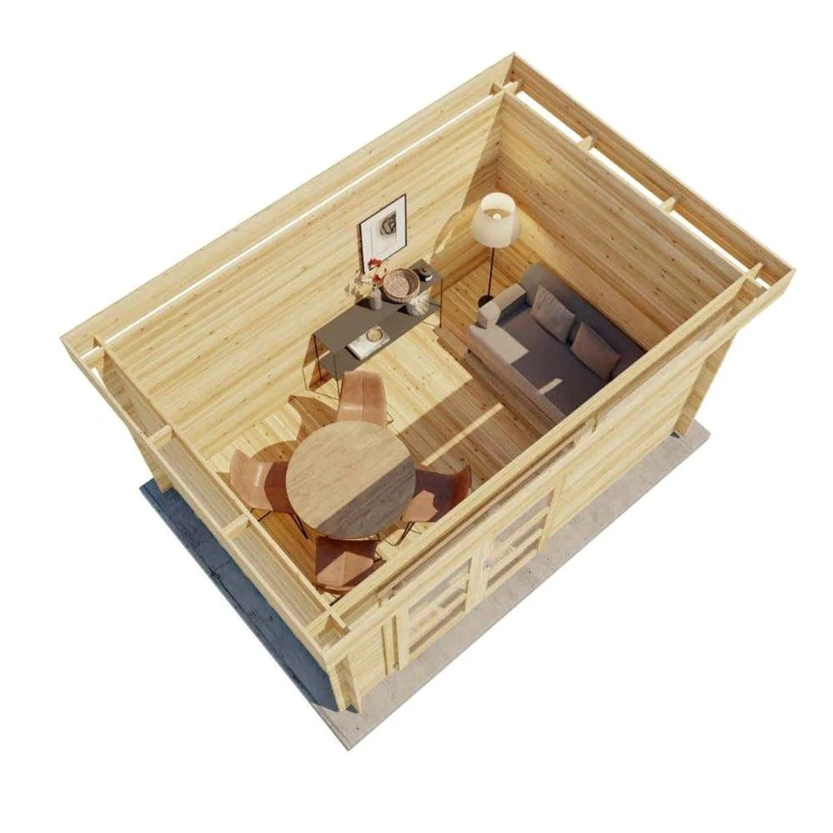 Alpholz Gartenhaus Leandro, 28 mm Wandstärke, inkl. Fußboden — großzügiger Stauraum, langlebige Materialien, modernes Design 5