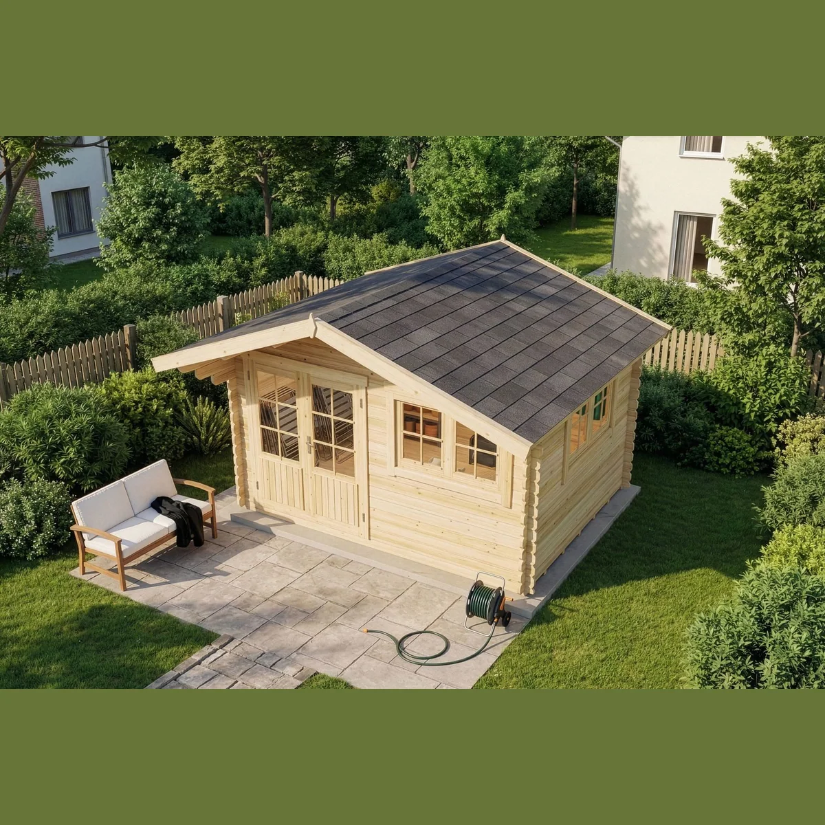 Alpholz Gartenhaus Gabriel, 28mm Wandstärke, Inkl. Fußboden, 438x367 cm 3