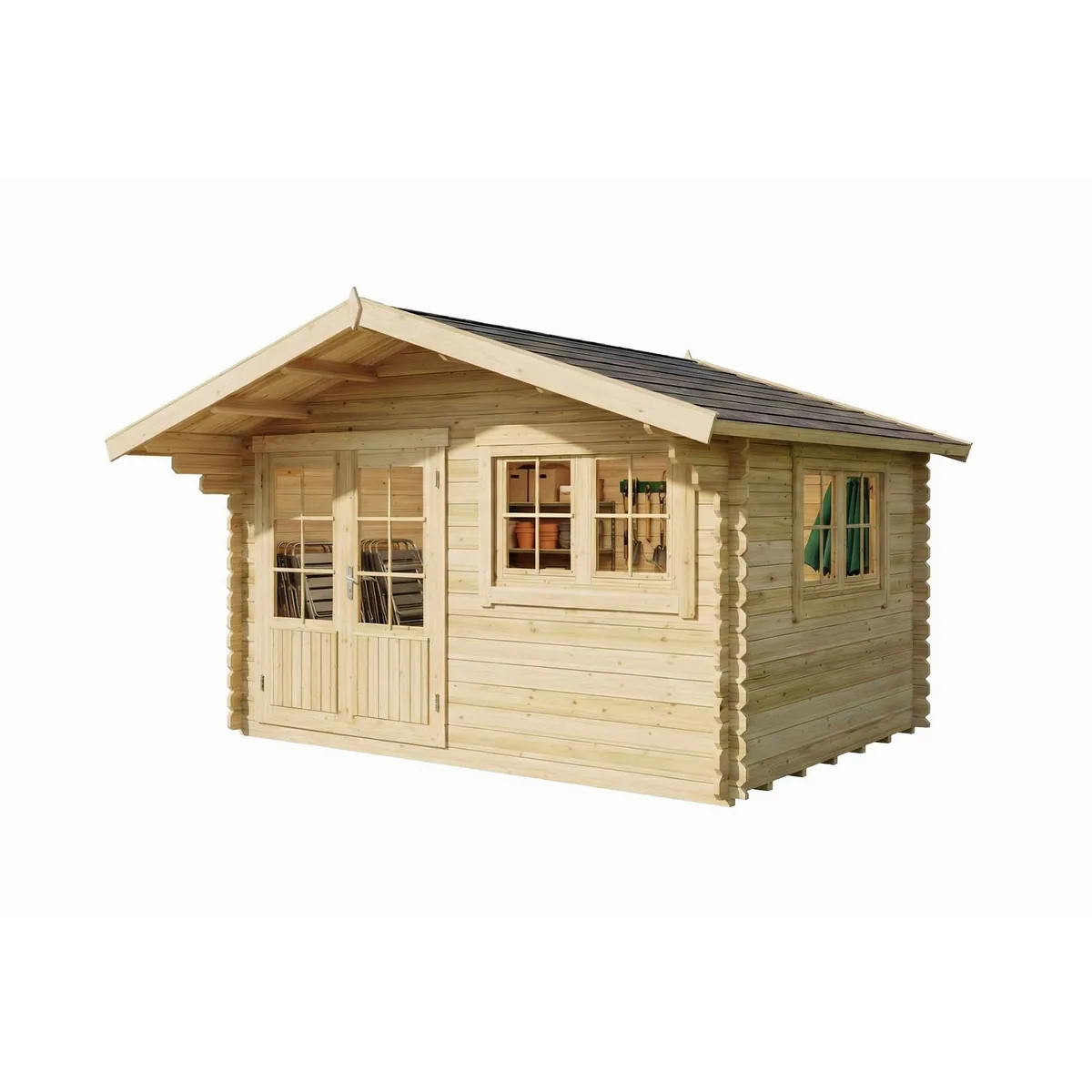 Alpholz Gartenhaus Gabriel, 28mm Wandstärke, Inkl. Fußboden, 438x367 cm 4