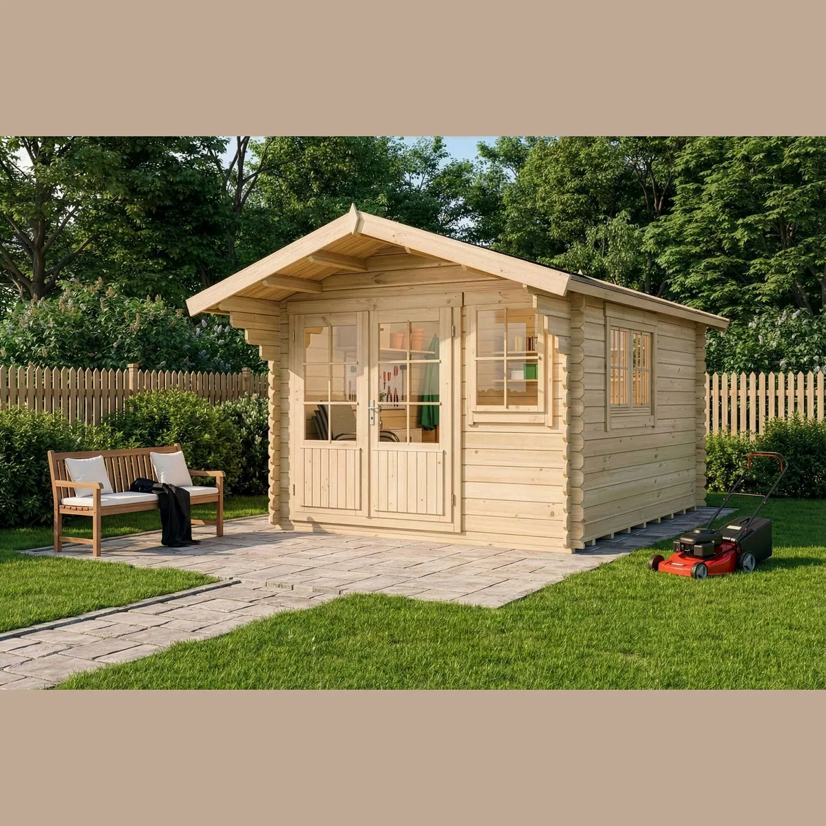 Alpholz Gartenhaus Gabriel, vielseitig & wetterfest – 28 mm Wandstärke, inkl. Fußboden