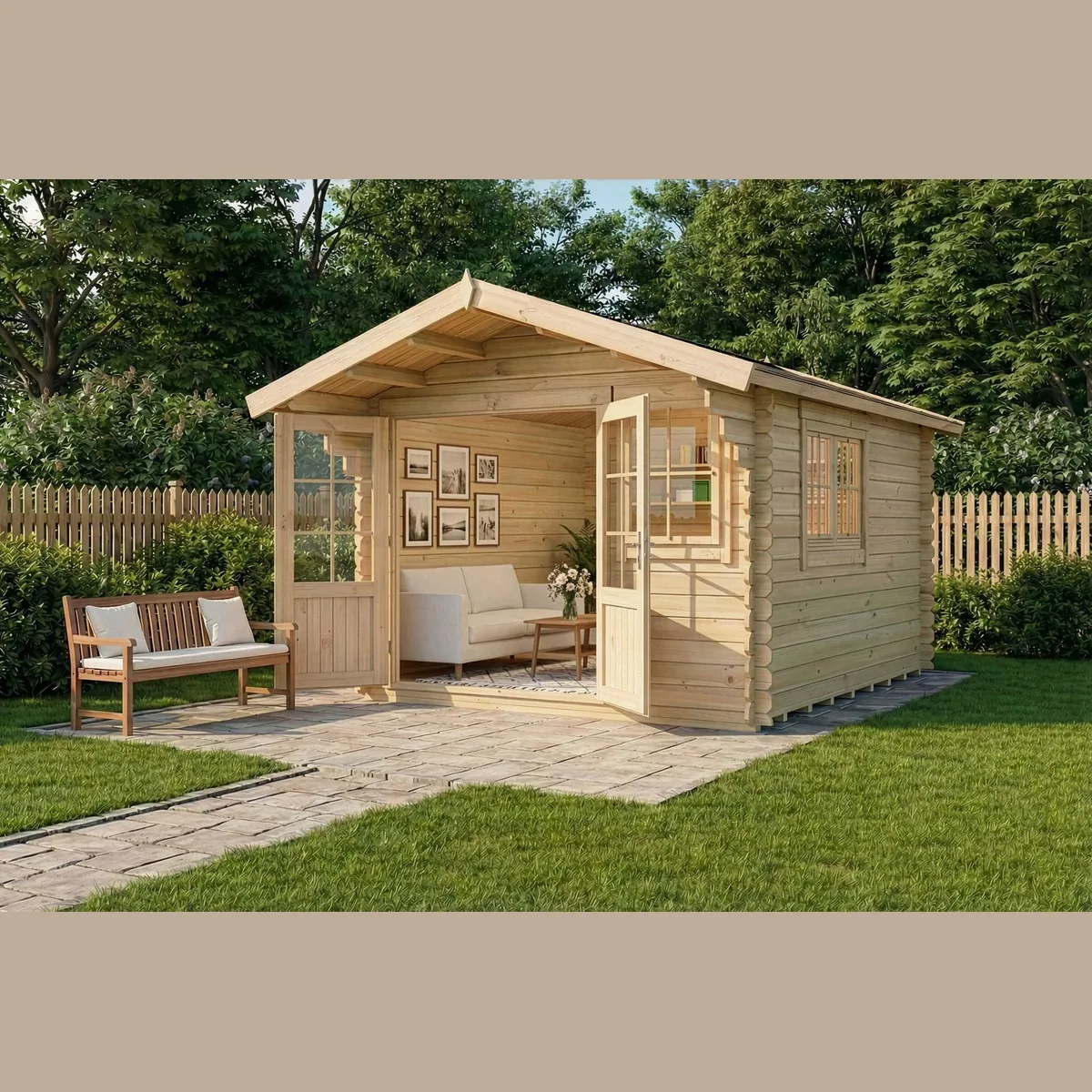 Alpholz Gartenhaus Gabriel, vielseitig & wetterfest – 28 mm Wandstärke, inkl. Fußboden 2