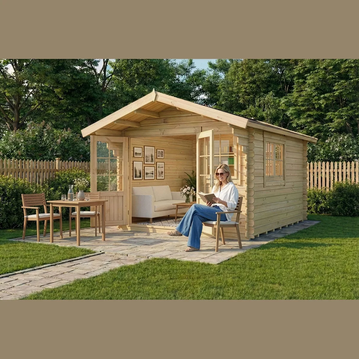 Alpholz Gartenhaus Gabriel, vielseitig & wetterfest – 28 mm Wandstärke, inkl. Fußboden 3