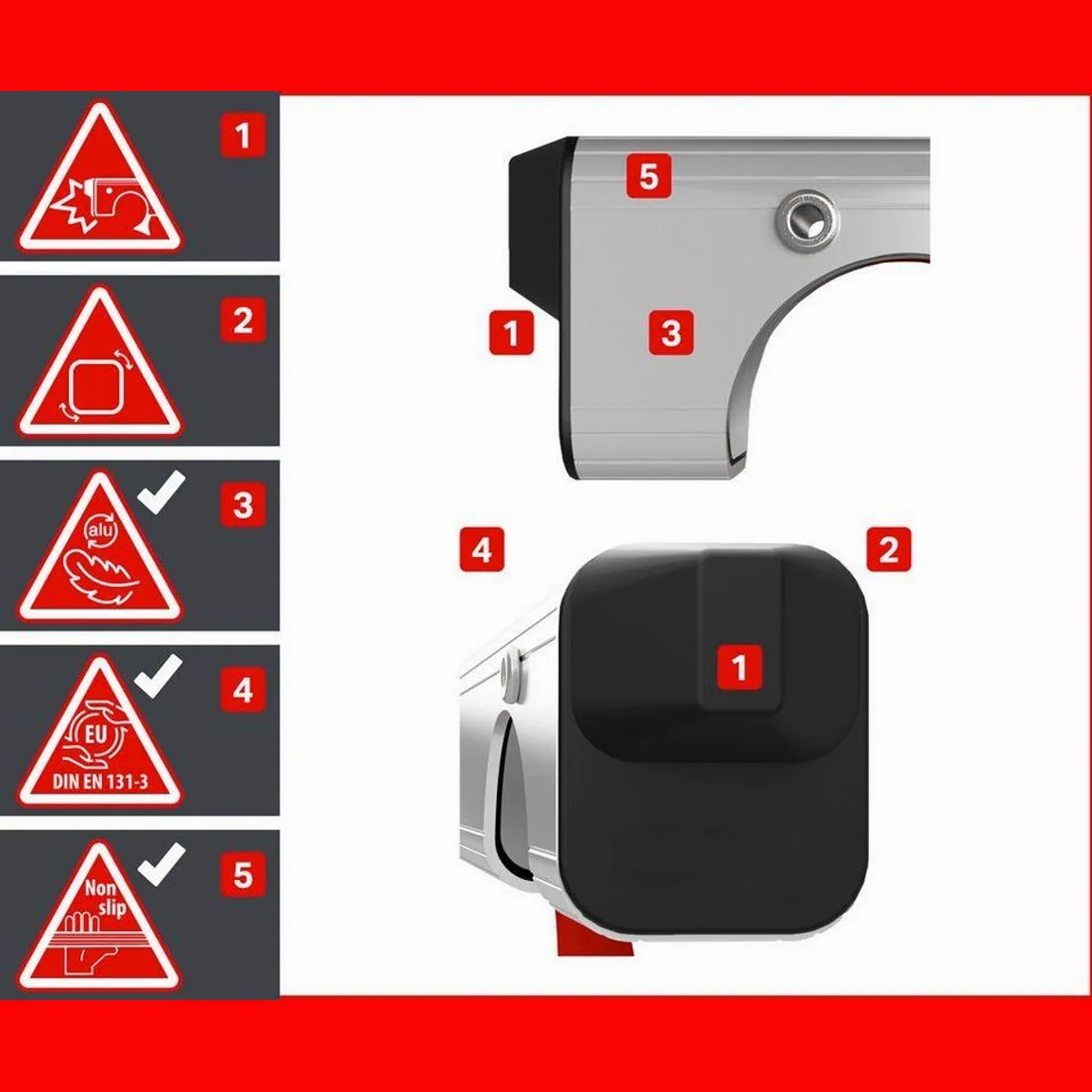ALTEC Aluminium Fahrgerüst AluLight, höhenverstellbar bis 14m, 135cm breit, mit Ø200mm Rollen 3