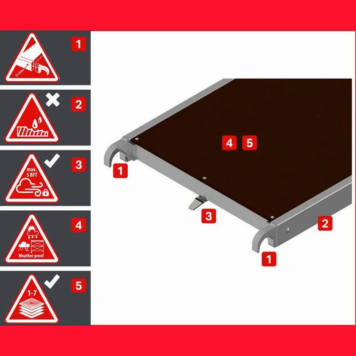 ALTEC Aluminium Fahrgerüst AluLight, höhenverstellbar bis 14m, 135cm breit, mit Ø200mm Rollen 4