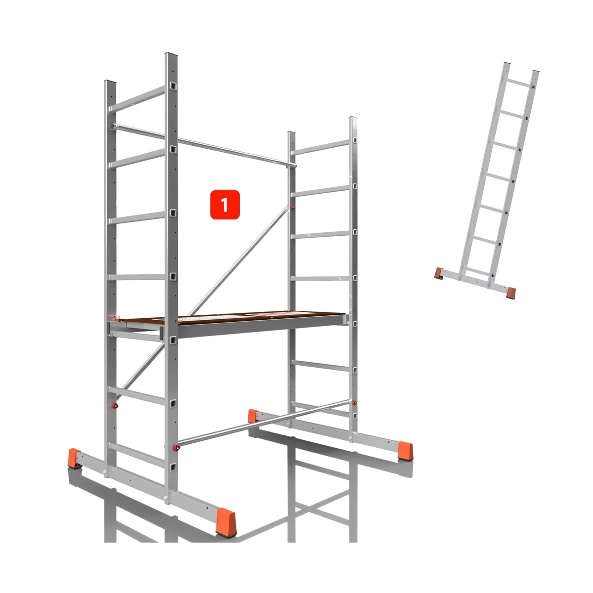 ALTEC Aluminium Arbeitsgerüst AluCombine 3.0, maximale Arbeitshöhe 7 Meter, rutschhemmend & stabil