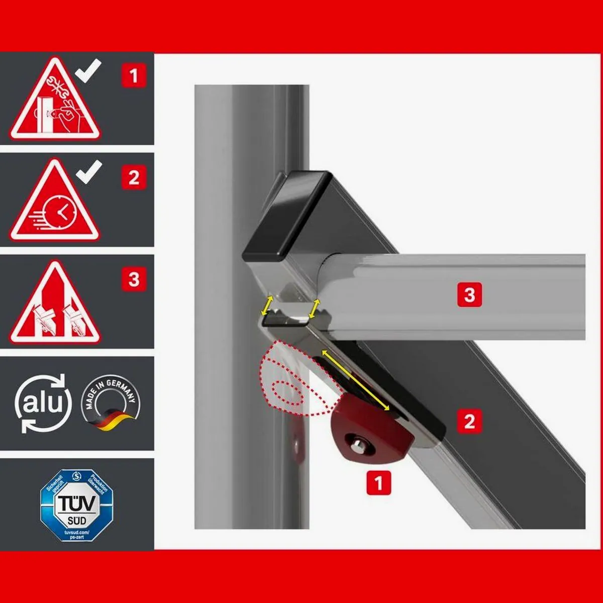 ALTEC Aluminium Fahrgerüst Rollfix 2.0, Werkzeugloser Aufbau, Hohe Belastbarkeit, Made in Germany 4