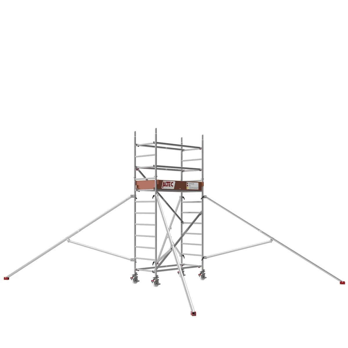 ALTEC Aluminium Fahrgerüst Rollfix 2.0, Werkzeugfreier Aufbau, TÜV-geprüft, 10 m Arbeitshöhe