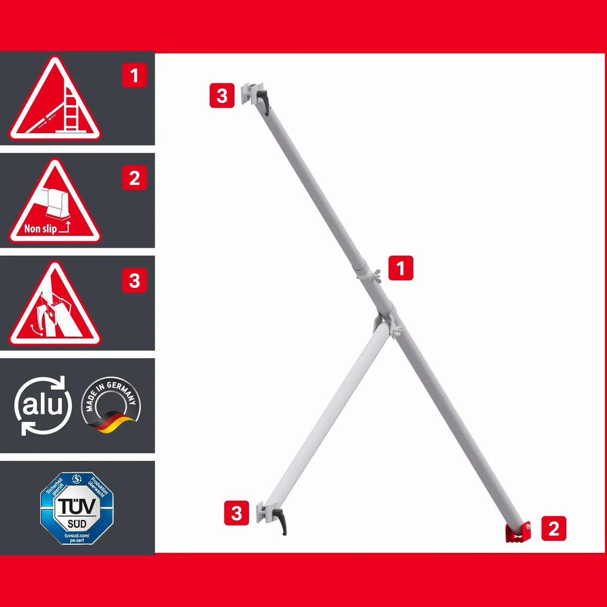 ALTEC Aluminium Fahrgerüst Rollfix 2.0, Werkzeugfreier Aufbau, TÜV-geprüft, 10 m Arbeitshöhe 4