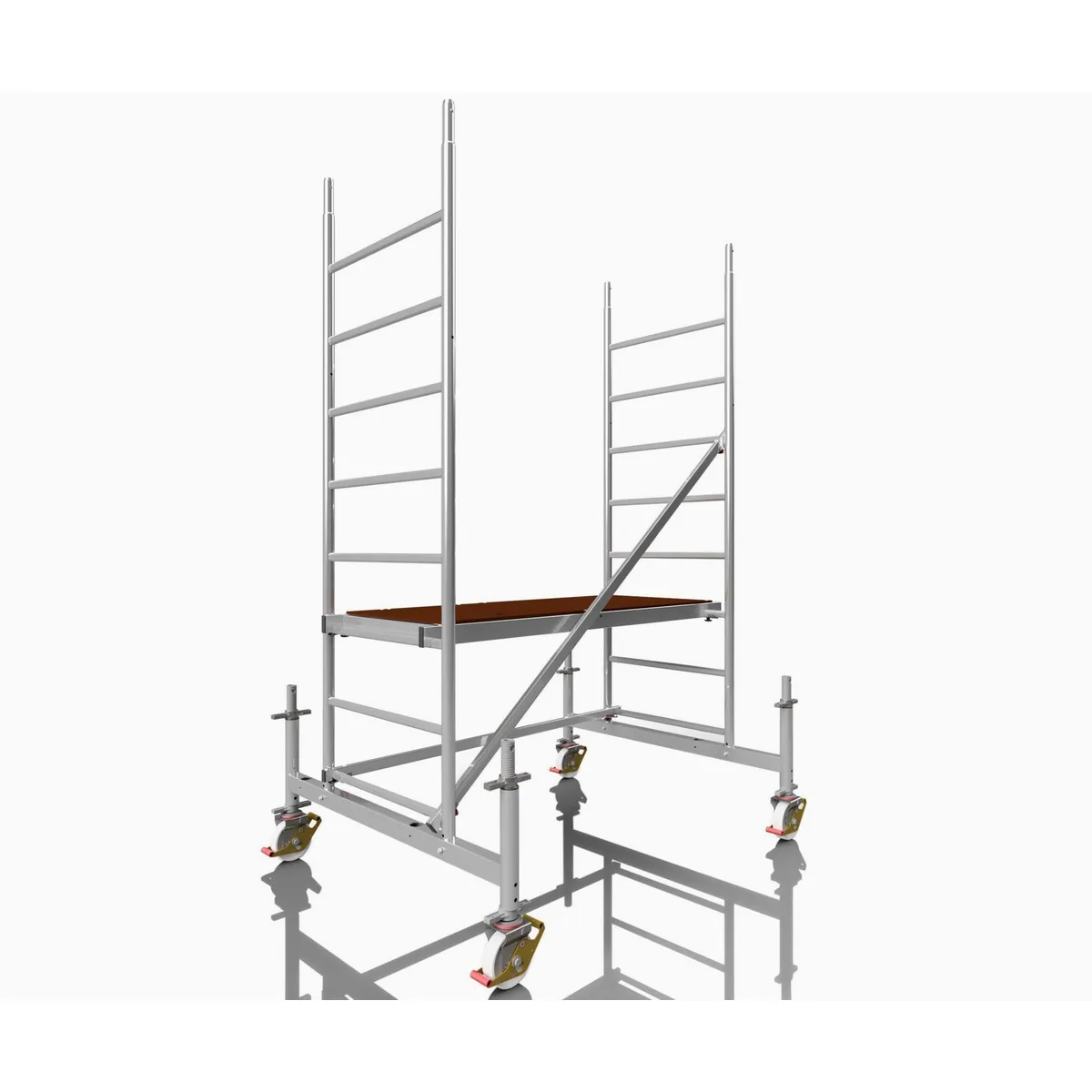 ALTEC Aluminium Rollfix 1.0 Fahrgerüst, Werkzeuglose Montage, TÜV-geprüft, max. Arbeitshöhe 10m