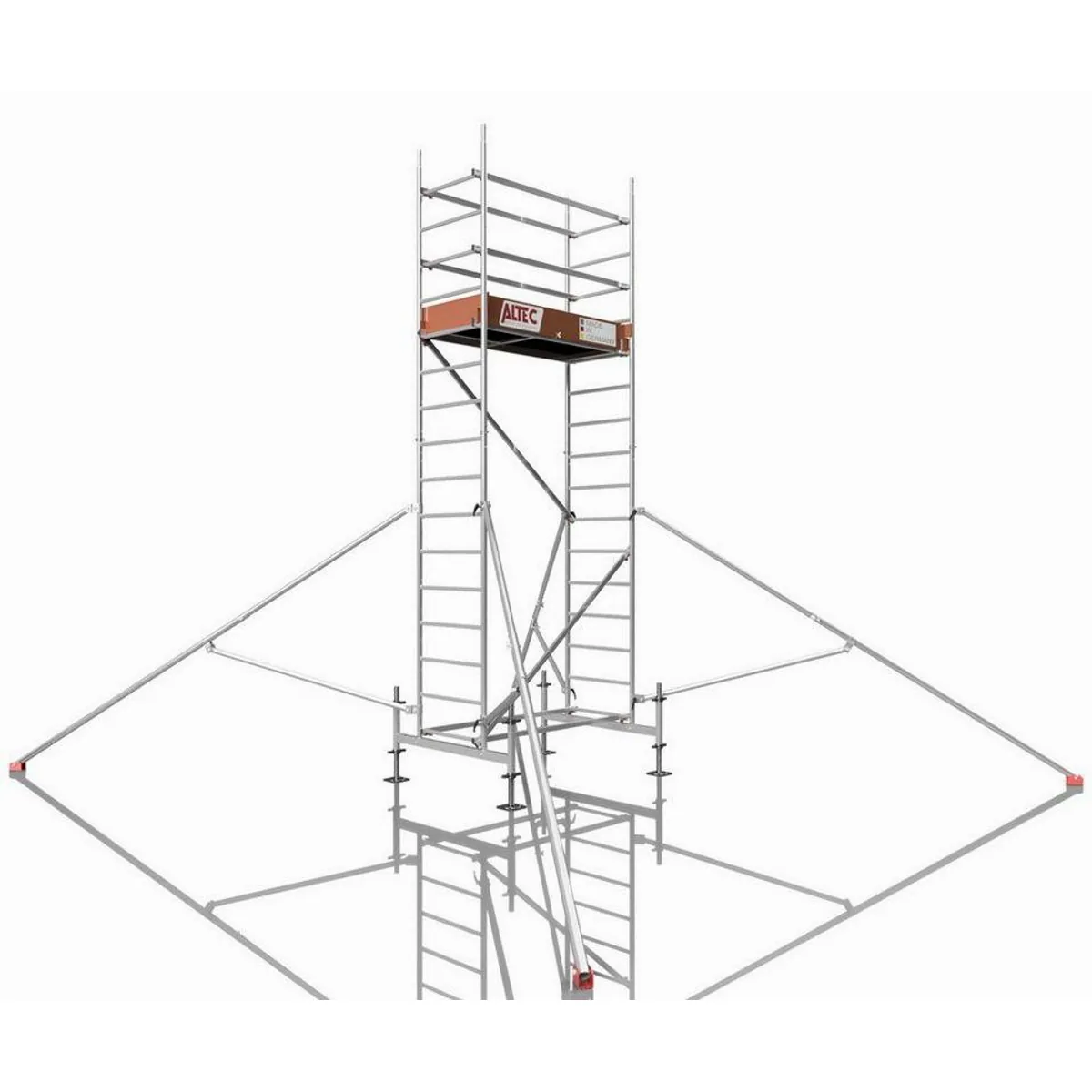 ALTEC Aluminium Fahrgerüst Rollfix 1.0, maximale Arbeitshöhe 10 Meter, TÜV geprüft, ideale Stabilität