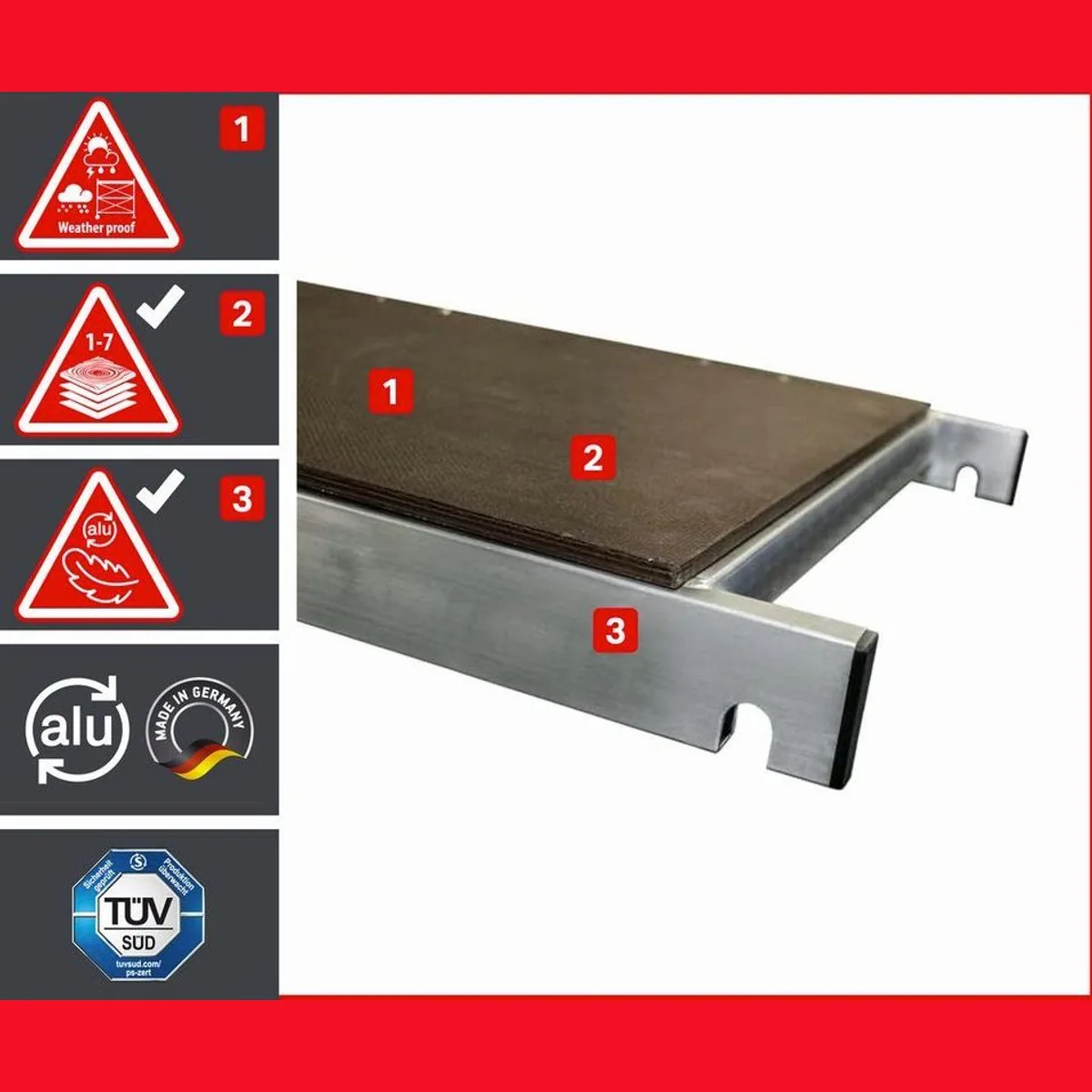 ALTEC Aluminium Fahrgerüst Rollfix 1.0, maximale Arbeitshöhe 10 Meter, TÜV geprüft, ideale Stabilität 5