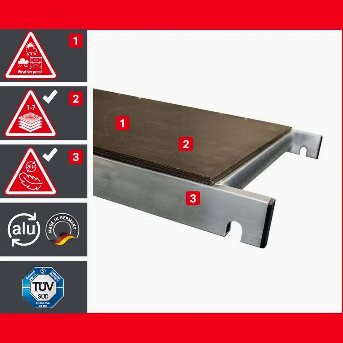ALTEC Aluminium Rollfix 1.0, teleskopierbare Traverse, 10m Arbeitshöhe, Ø125mm Rollen 5
