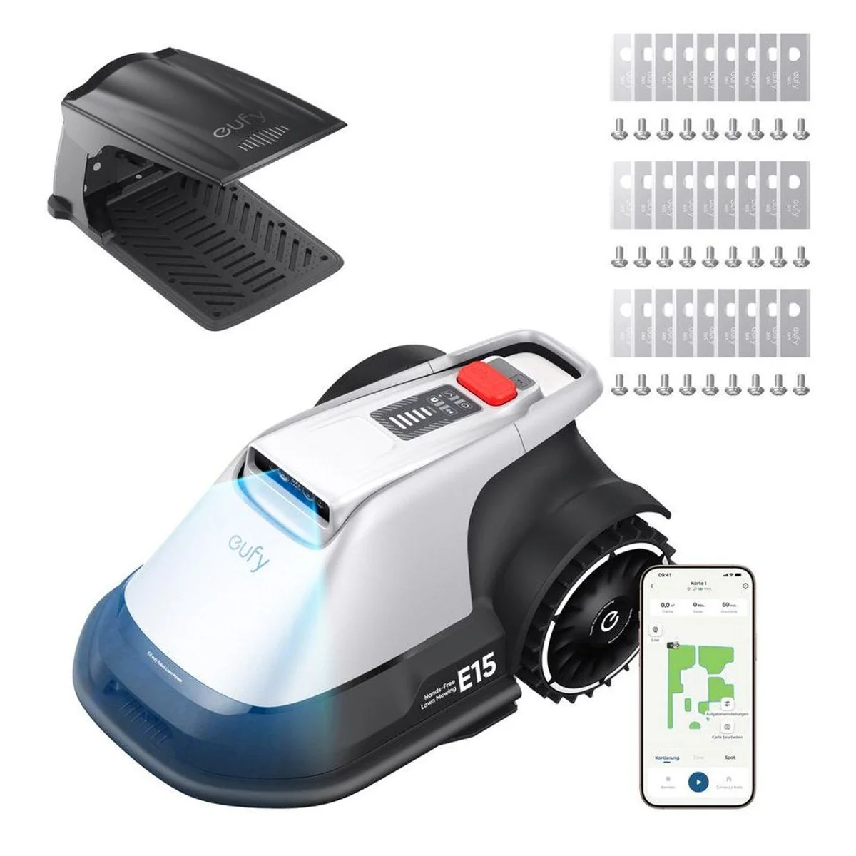 Anker eufy Rasenmähroboter E15, App-Steuerung, Regensensor, bis 800 m² Rasenfläche
