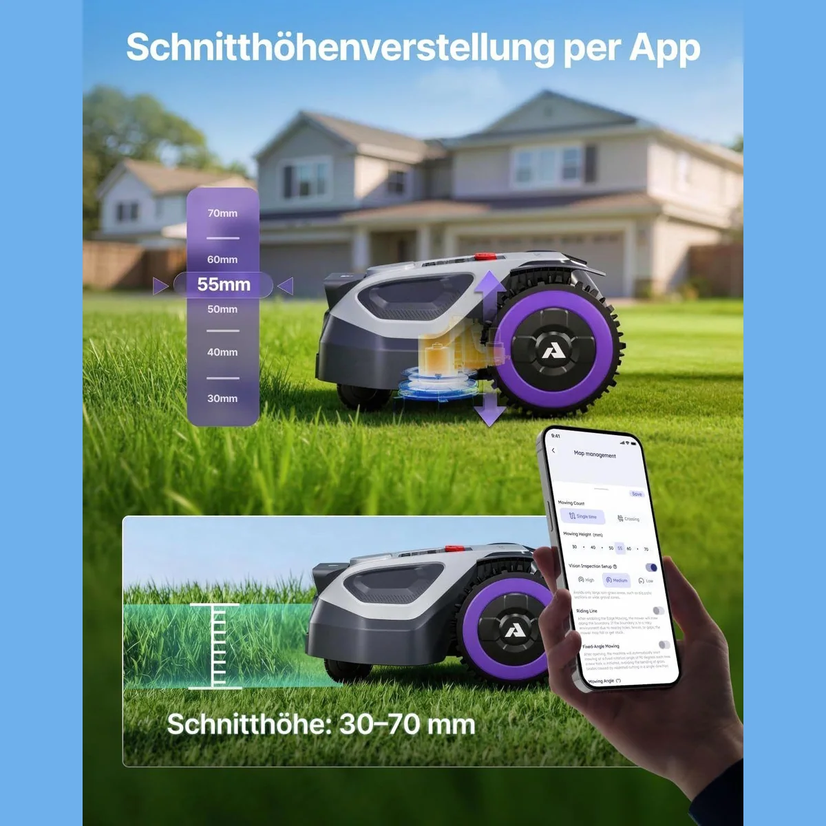 ANTHBOT M9 Mähroboter, RTK-Navigation, HDR-Dual-Vision, KI-Hindernisvermeidung 2