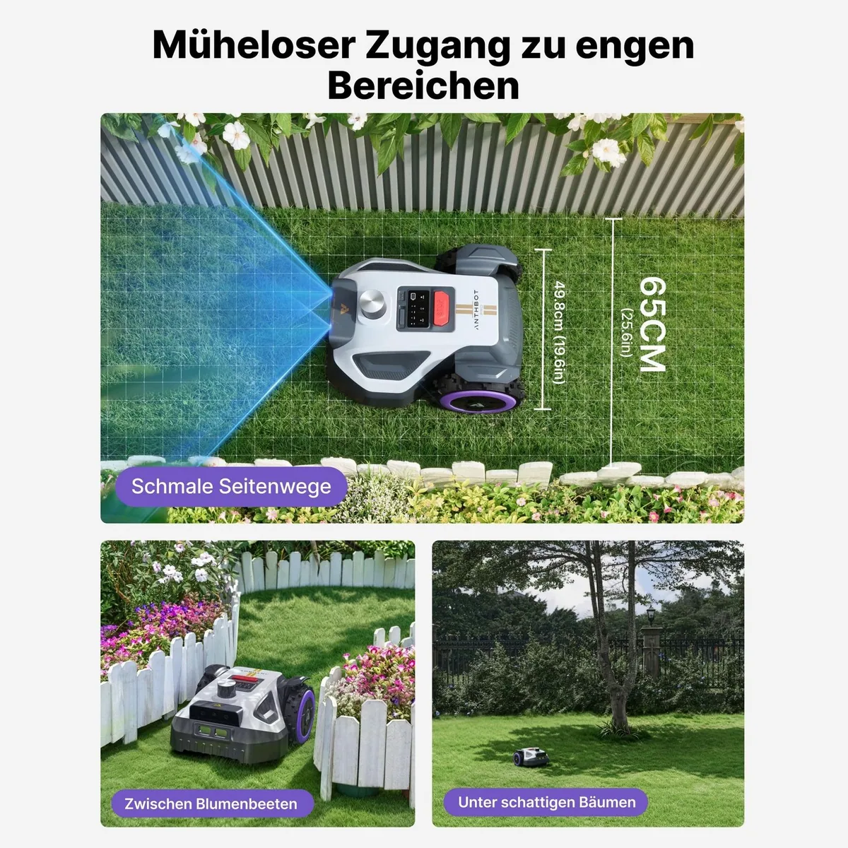 ANTHBOT M5 PRO Mähroboter, HoloSense Quad-Fusion, RTK-Set & Garage Pro — für bis zu 700 m² Rasenfläche 3