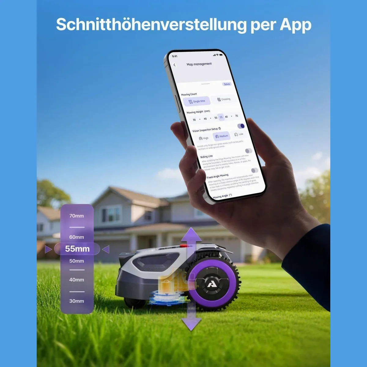 ANTHBOT M5 Rasenmähroboter, RTK-Navigation, HDR-Dual-Vision, 700 m² 3