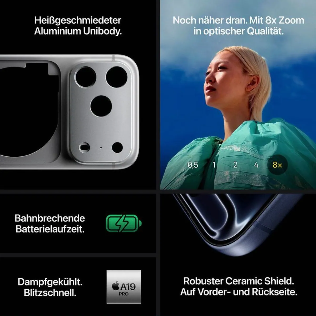 Apple iPhone 17 Pro Smartphone, 15,9 cm Display, 256 GB Speicher, 48 MP Kamera 5