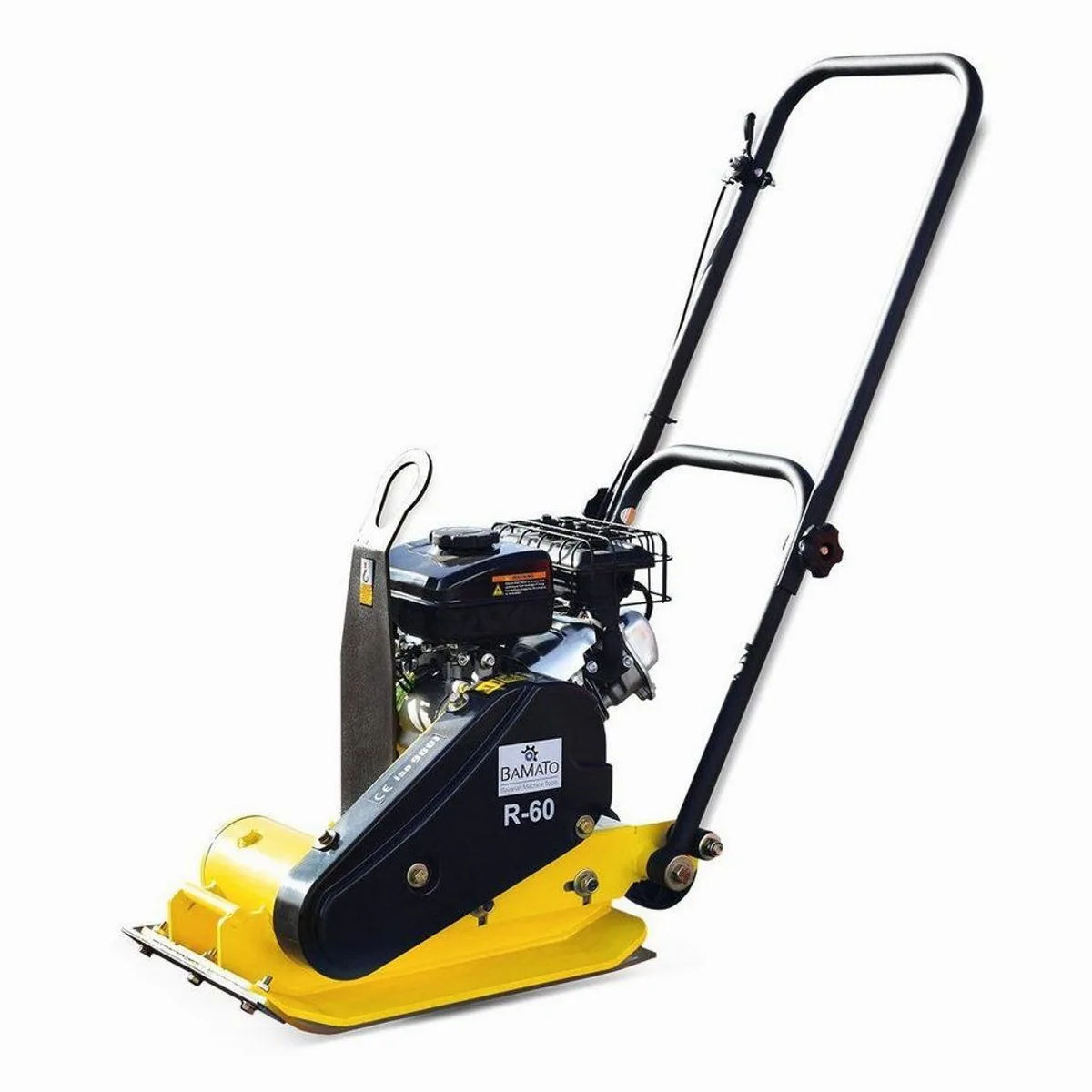 BAMATO Rüttelplatte R-60, kraftvoller 4-Takt Motor, integriertes Fahrwerk 4